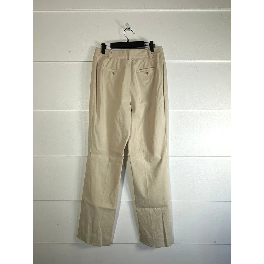 St John Sport womens 8 khaki Wide leg Chino high rise Pants Trousers vintage